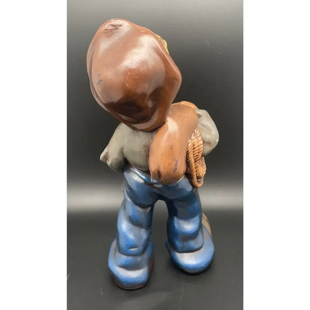 Vintage 1966 Artist Signed‎ Ceramic Hobo Boy Hand Painted Signed by Artist 9.5